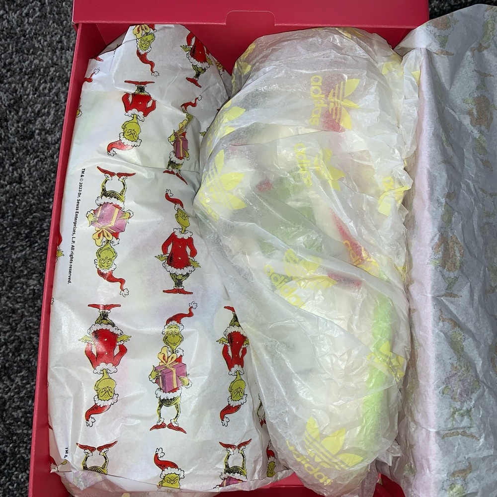 ADIDAS ORIGINALS FORUM LOW X THE GRINCH SHOES CHRISTMAS GIFT BOX BUNDLE - Picture 10 of 13